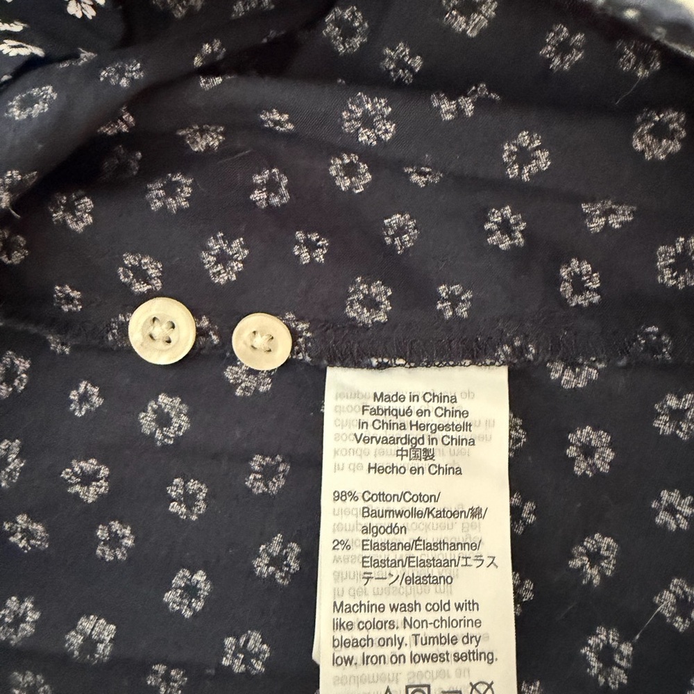 J. Crew Dark Blue Floral Long Sleeve Dress Size Small 6 EUC - Picture 8 of 9